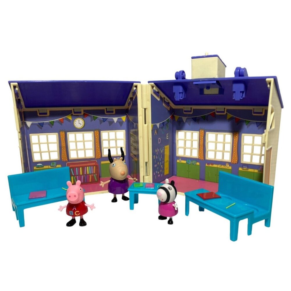 Peppa Pig School House Playset Peppa Pig Zoe Zebra Madame Gazelle Bell No Easel